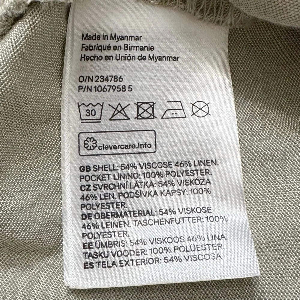 NWT H&M Linen Blend Drawstring Pull On Jogger Pants, Sz Large